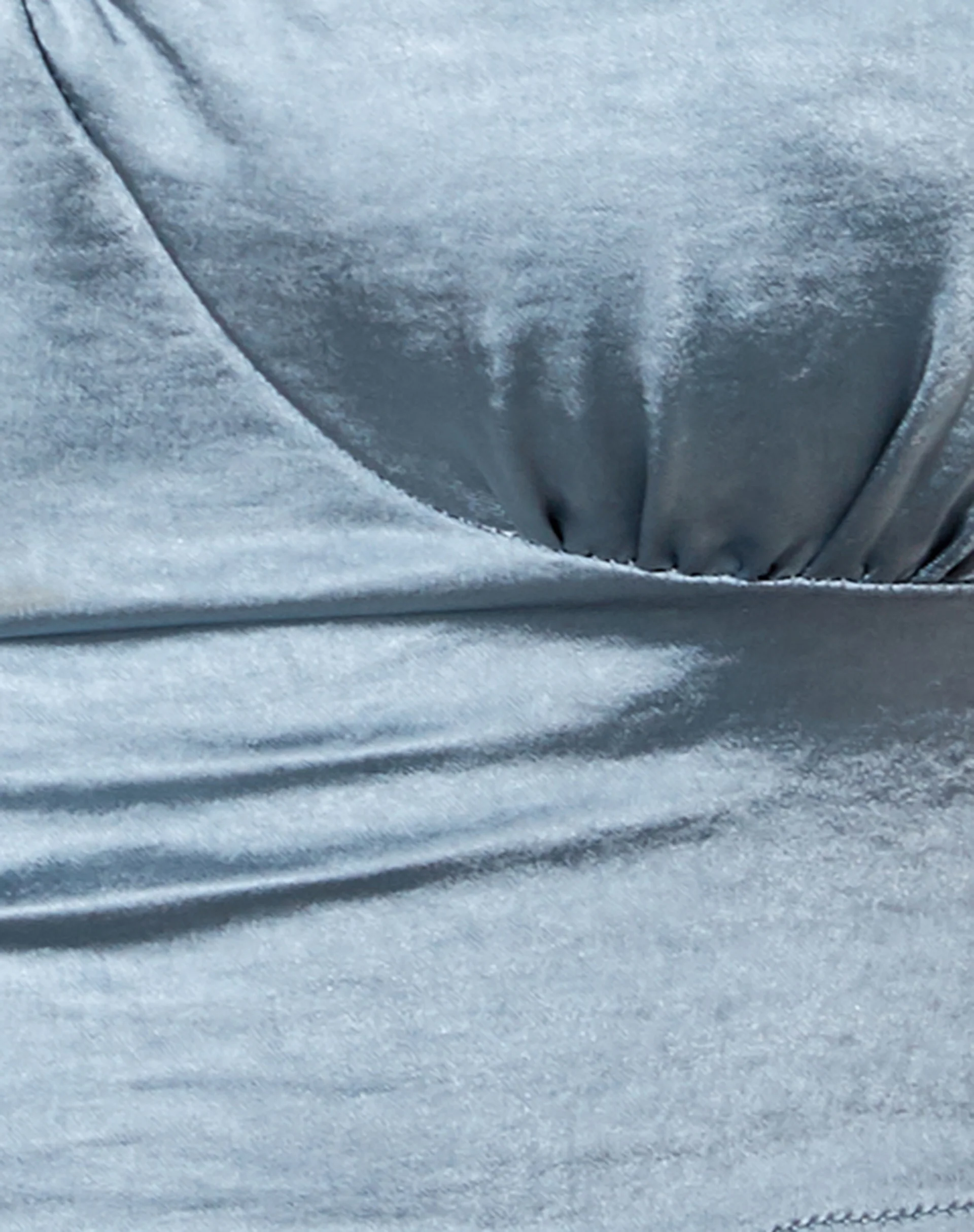 Gladis Crop Top in Satin Dusky Blue - Image 6