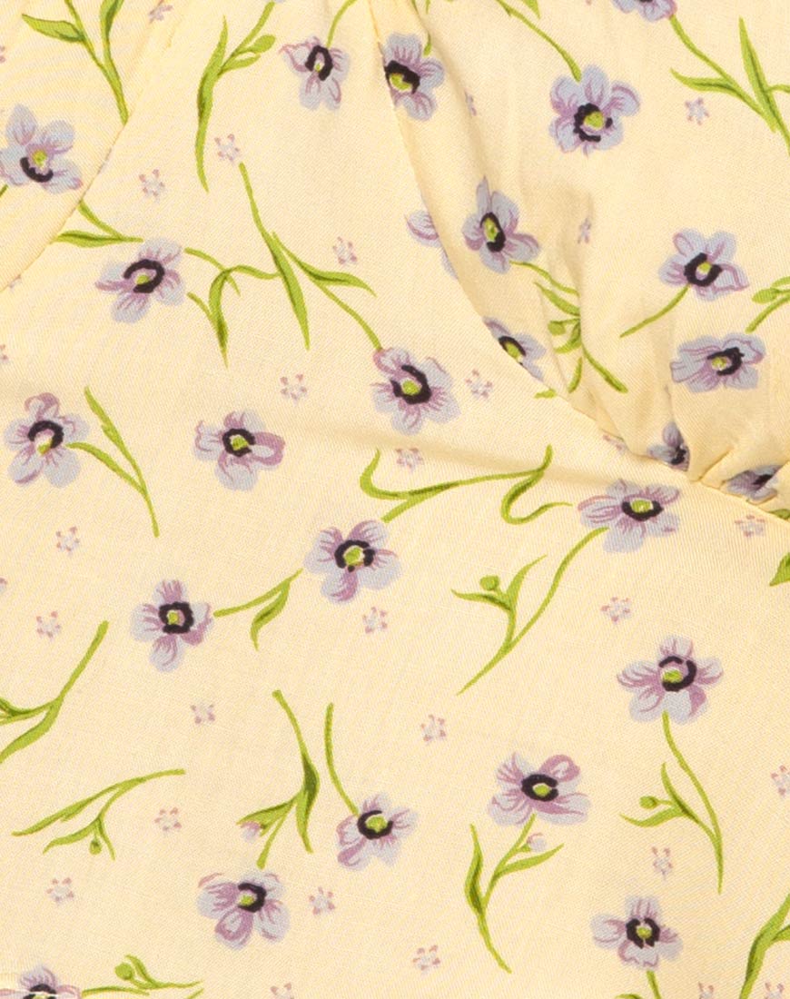 Gladis Vest Crop Top in Wild Flower Lemon Drop - Image 7