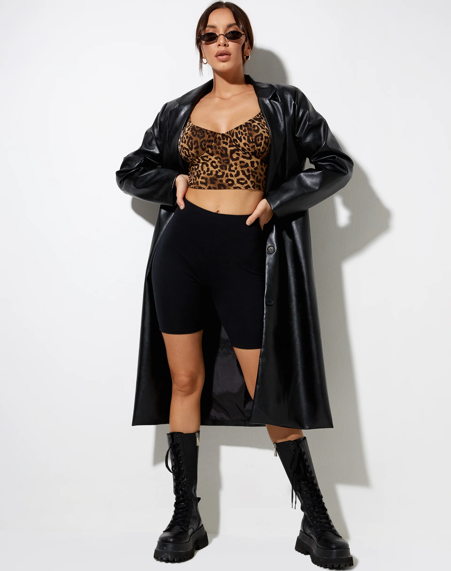 Glafy Crop Top in Night Leopard Brown - Image 4