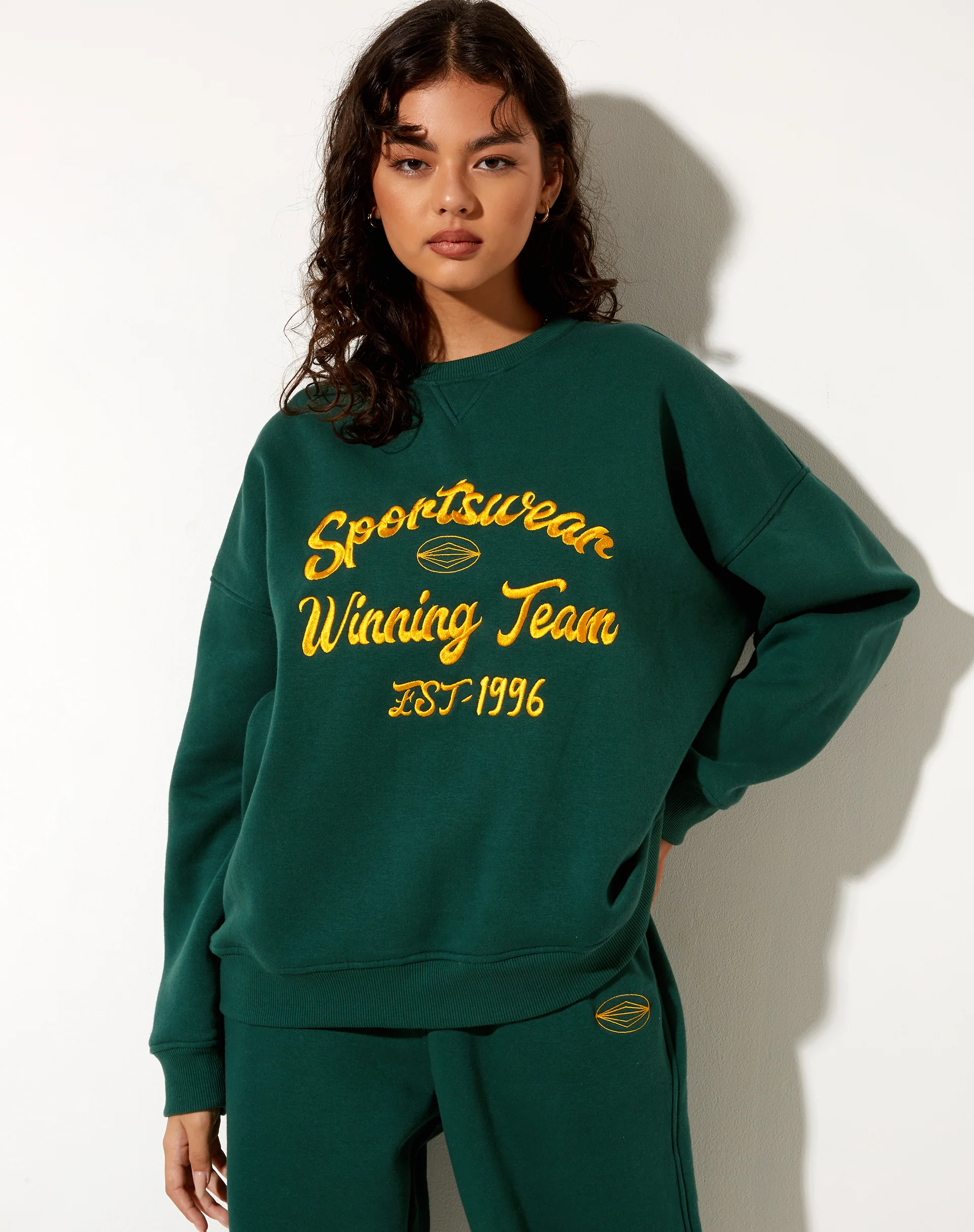 Glan Sweatshirt in Forest Green in Winning Team Mix Embro - Image 2