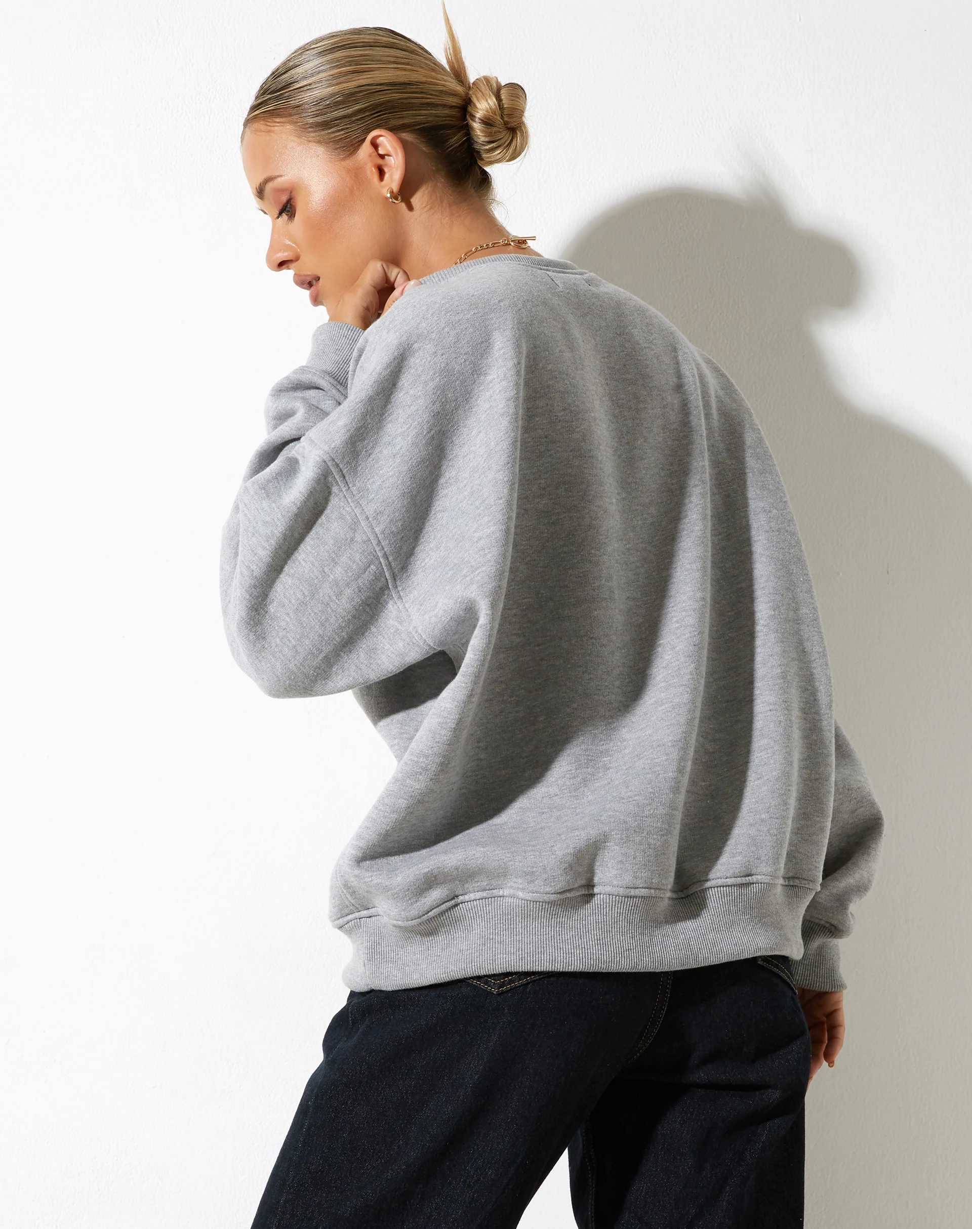 Glan Sweatshirt in Grey Marl with 'M Classics' Embro - Image 2