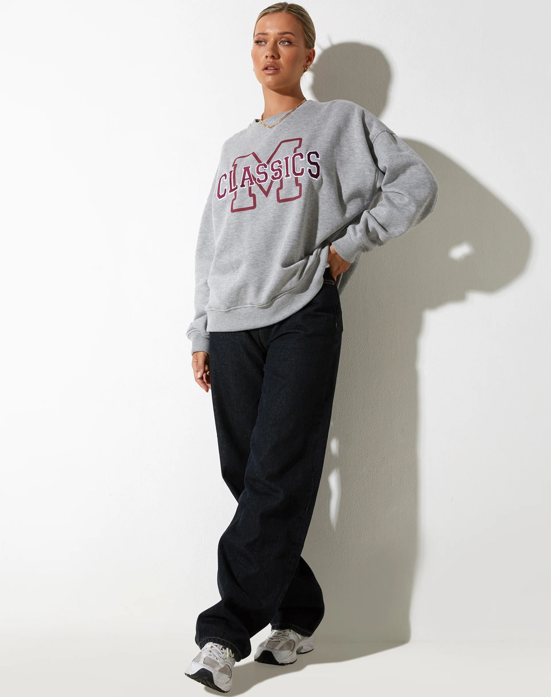 Glan Sweatshirt in Grey Marl with 'M Classics' Embro - Image 3