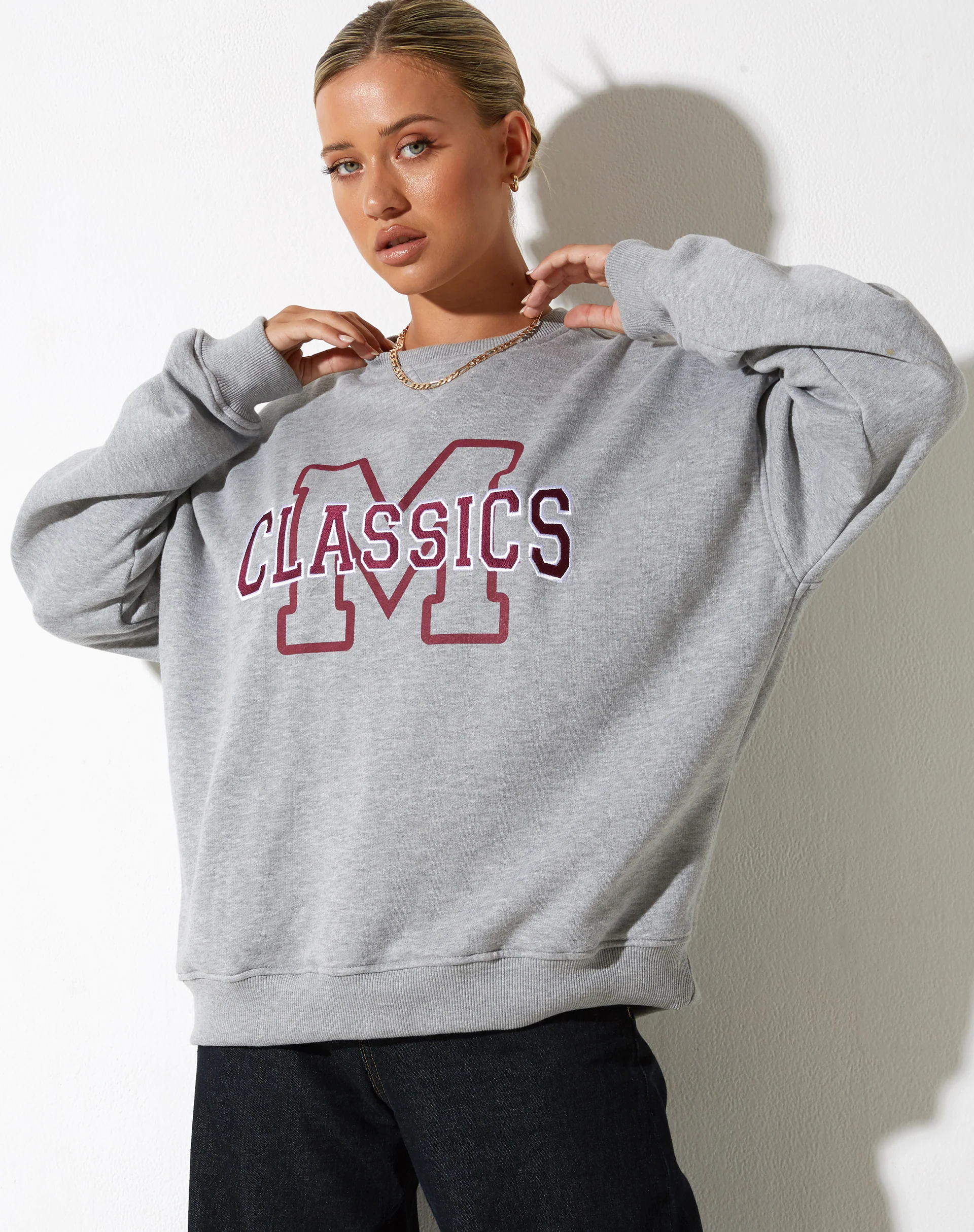 Glan Sweatshirt in Grey Marl with 'M Classics' Embro - Image 4
