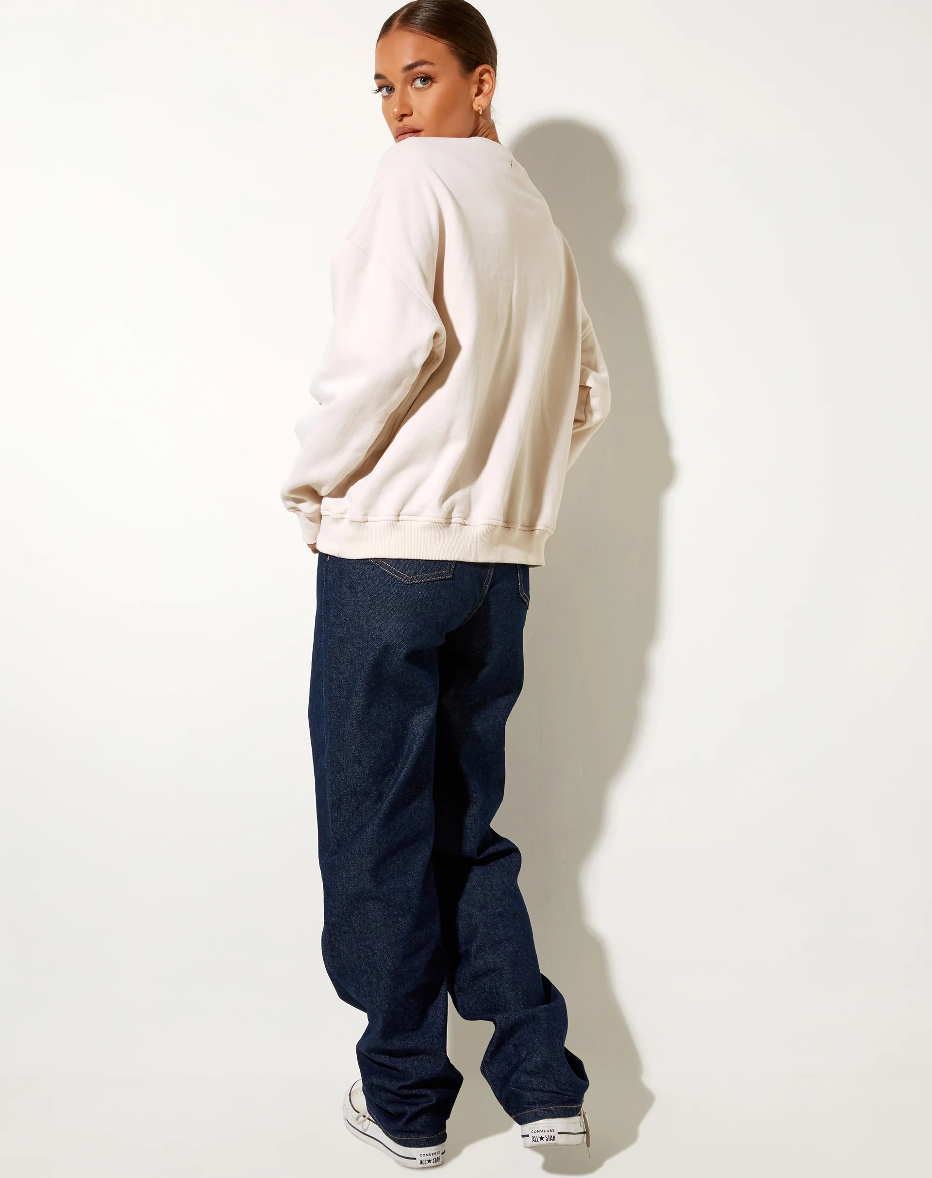 Glan Sweatshirt in Winter White M Classics Mix Embro - Image 2