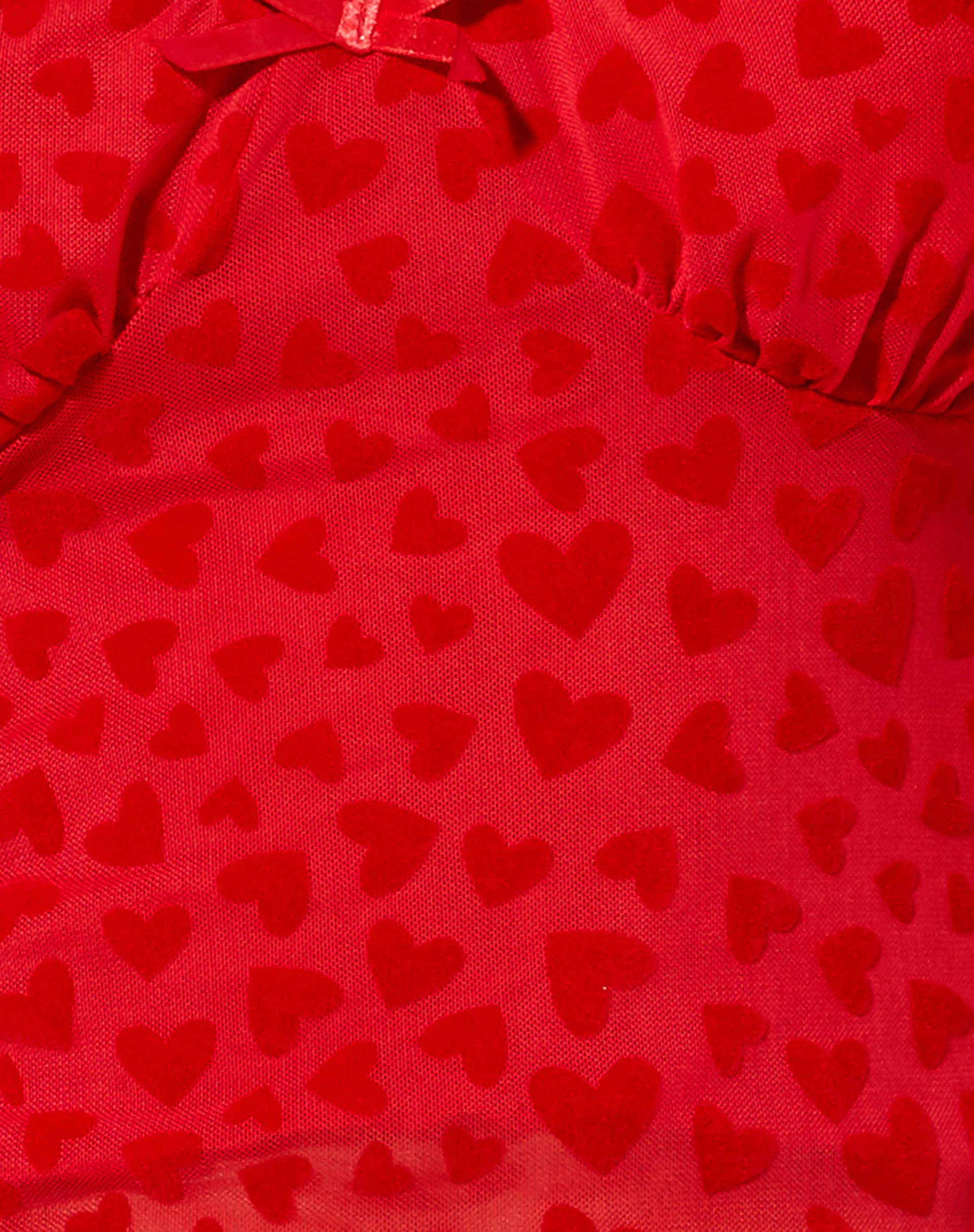 Glasty Crop Top in Red Mesh Red Heart Flock - Image 5