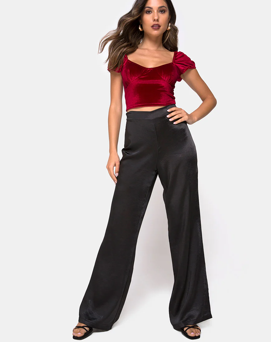 Glaty Top in Velvet Burgundy - Image 3