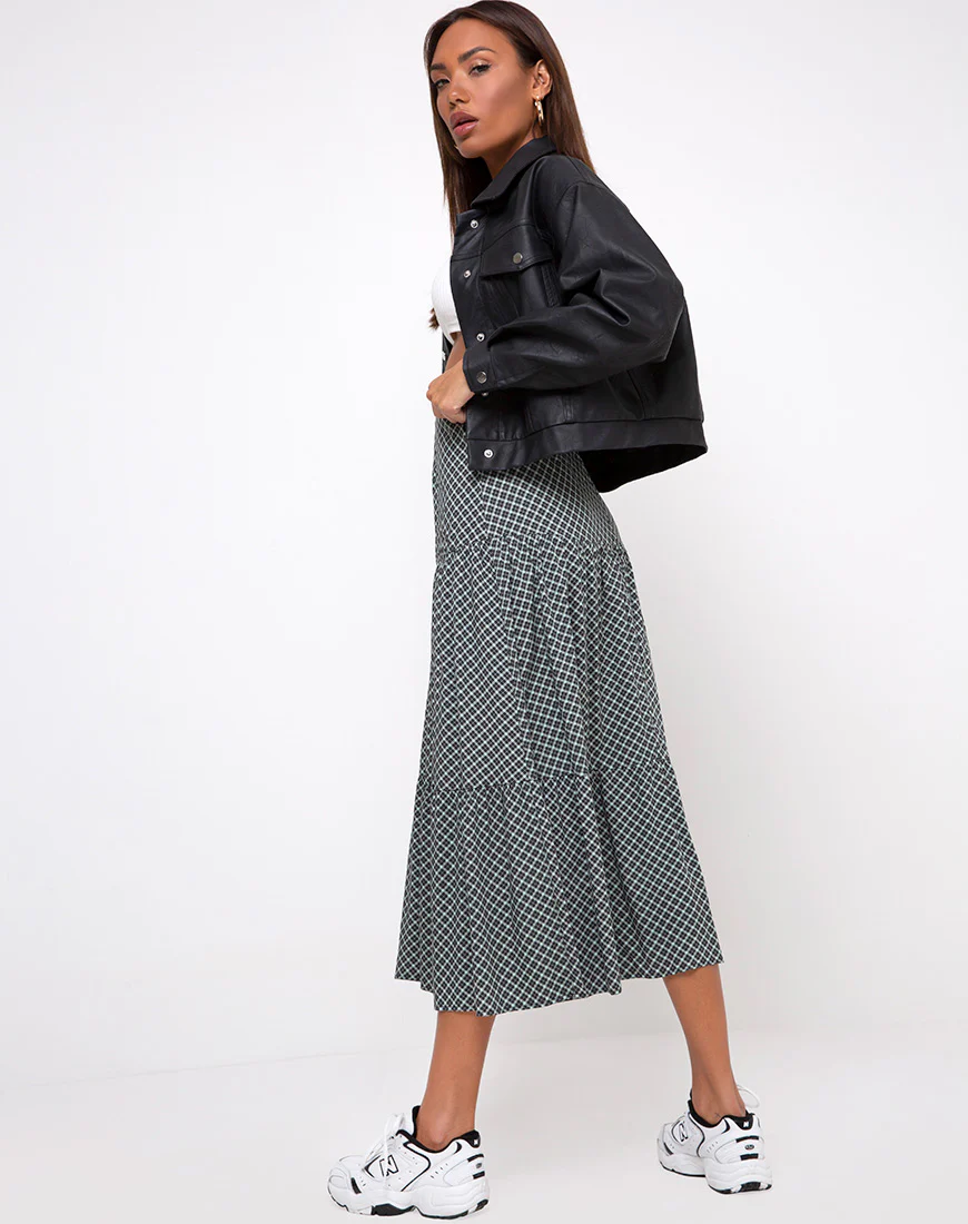 Gleas Skirt in Check it Out Green - Image 2