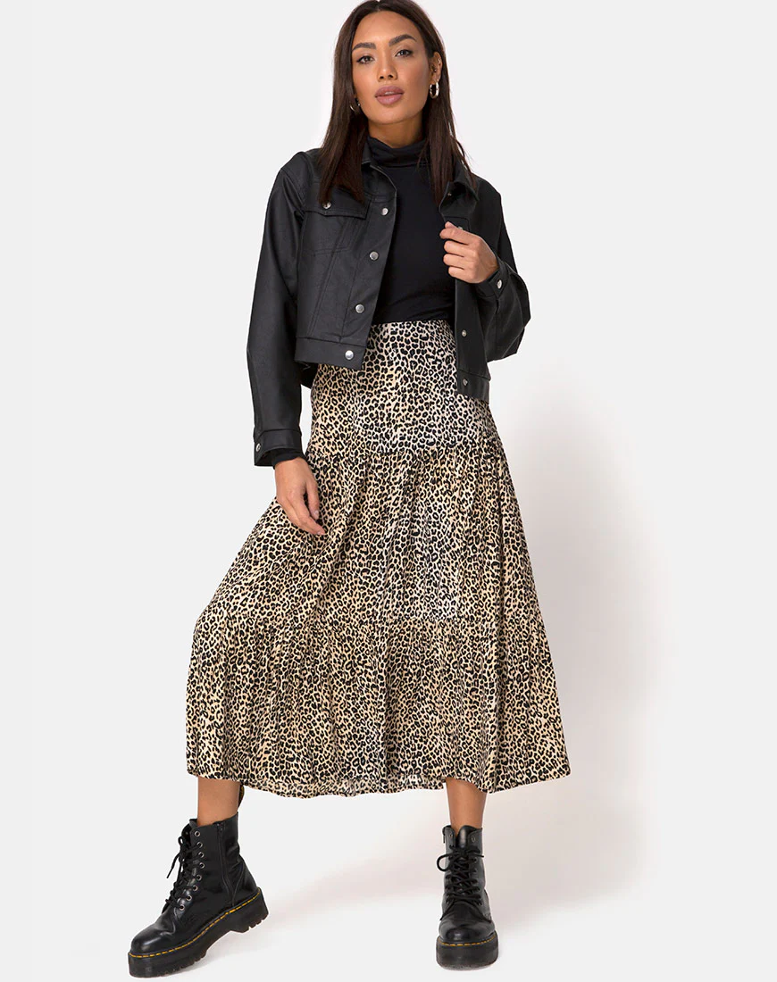 Gleas Skirt in Rar Leopard Brown - Image 3