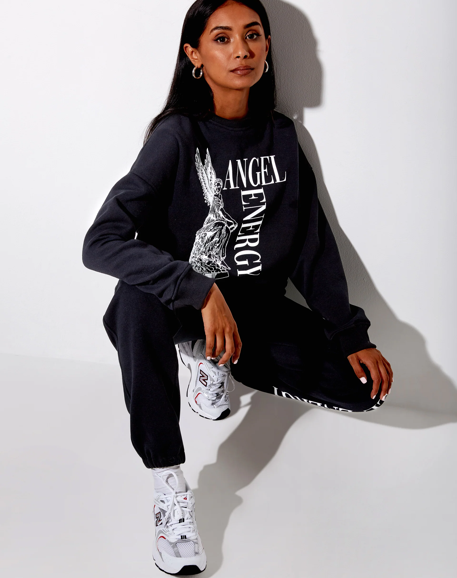 Glo Sweatshirt in Black 'Angel Energy' - Image 2