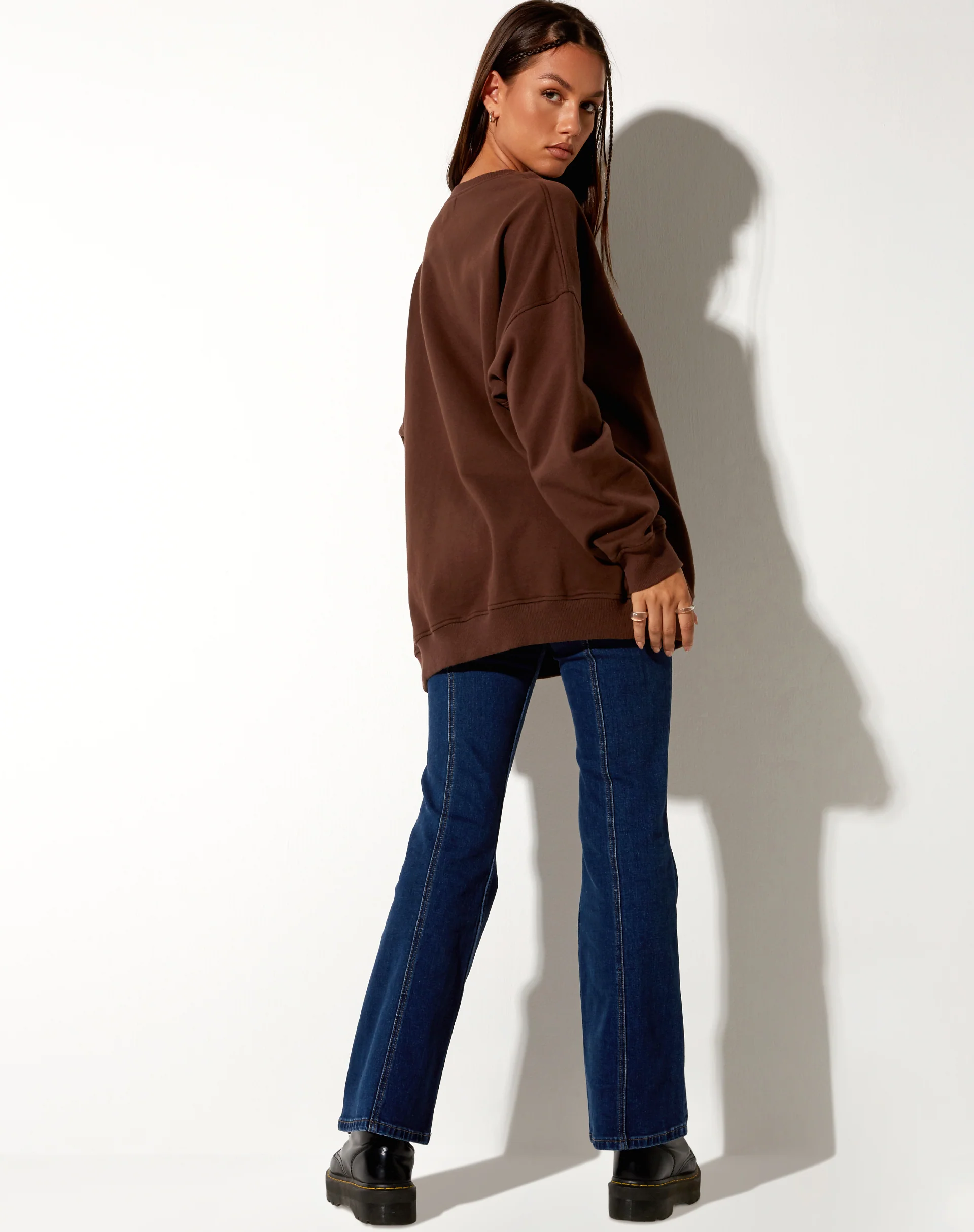 Glo Sweatshirt in Deep Mahogany with 'Cowgirl' Gold Embro - Image 5