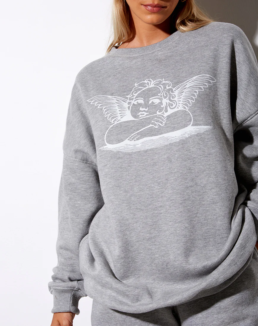 Glo Sweatshirt in Grey Marl Angelo - Image 2