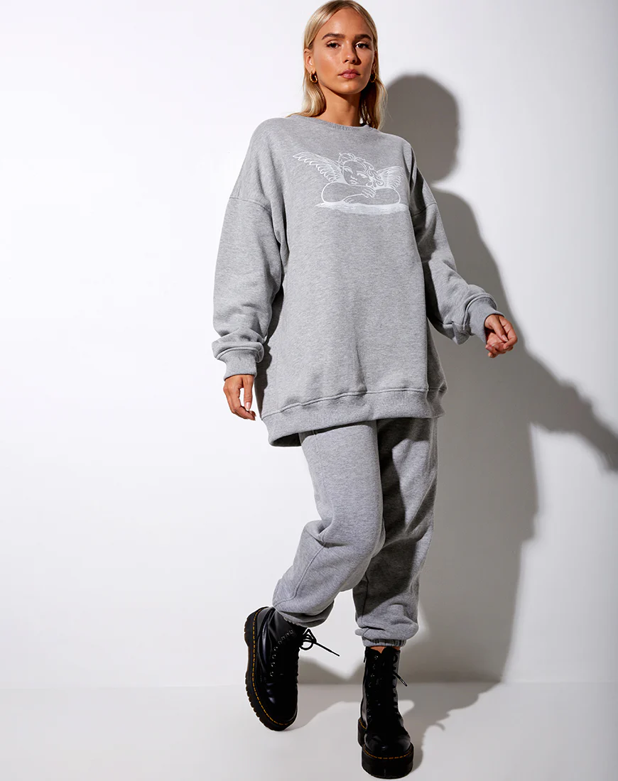 Glo Sweatshirt in Grey Marl Angelo - Image 4
