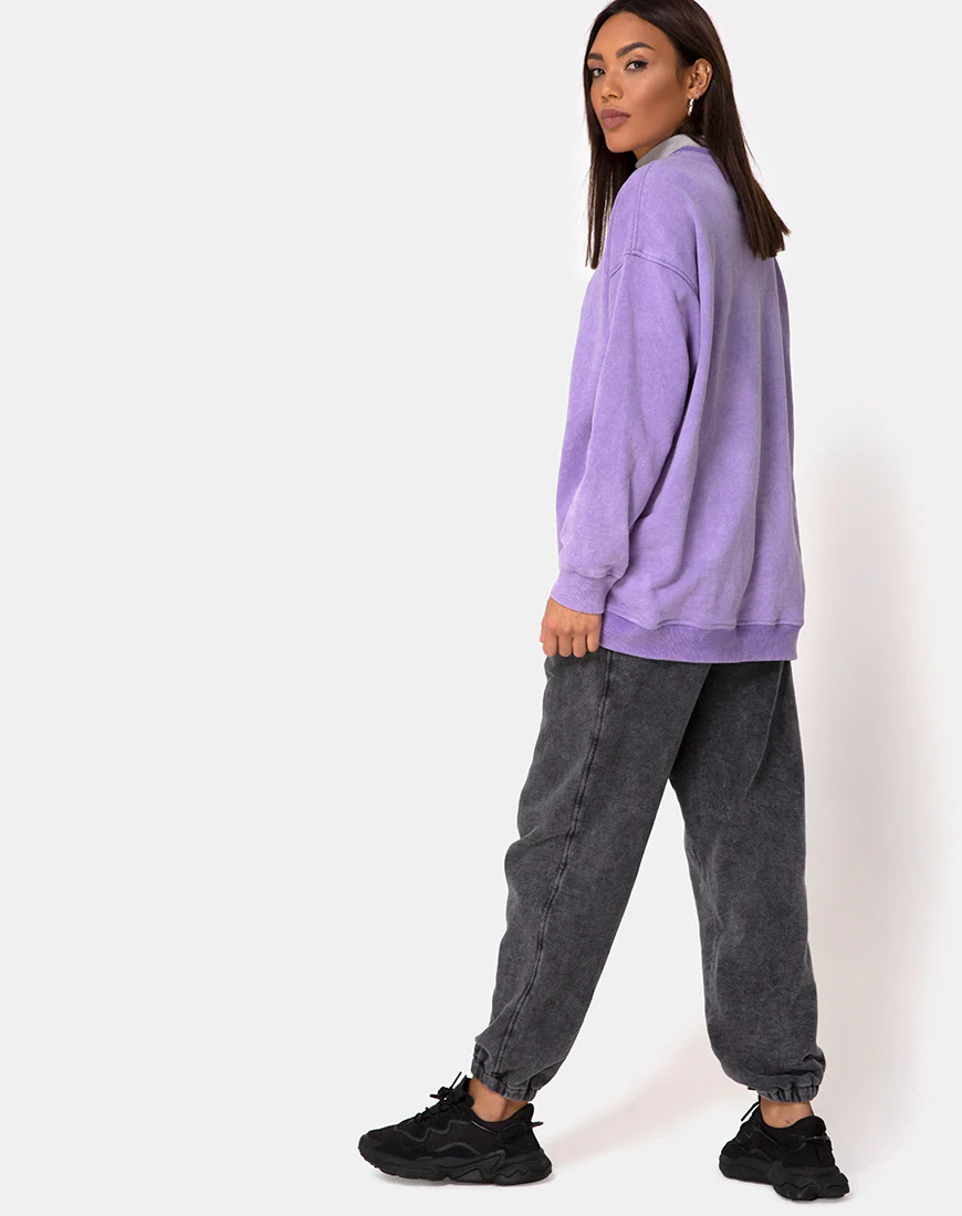 Glo Sweatshirt in Lilac Wash with Dragon Embro - Image 5