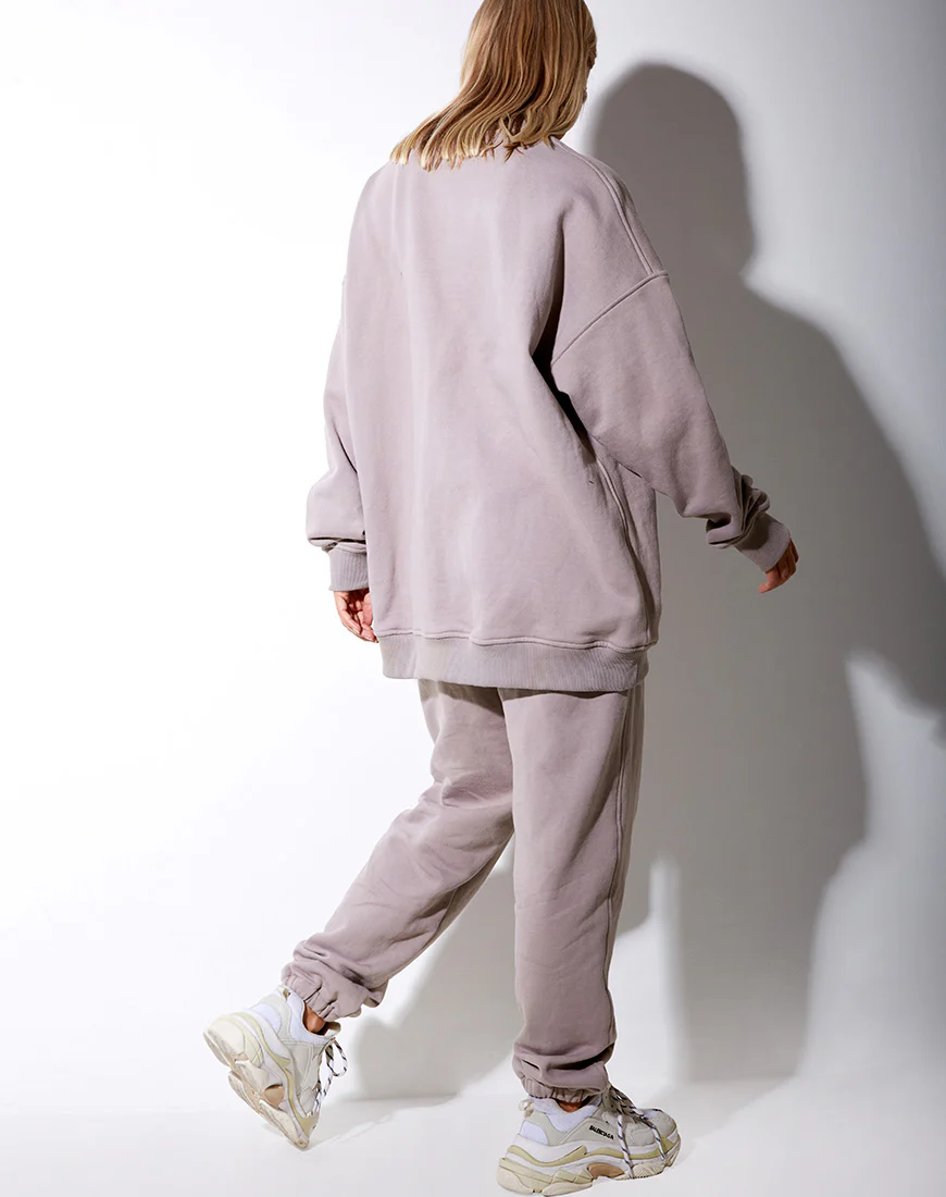 Glo Sweatshirt in Mushroom with 'LA' Embro - Image 4