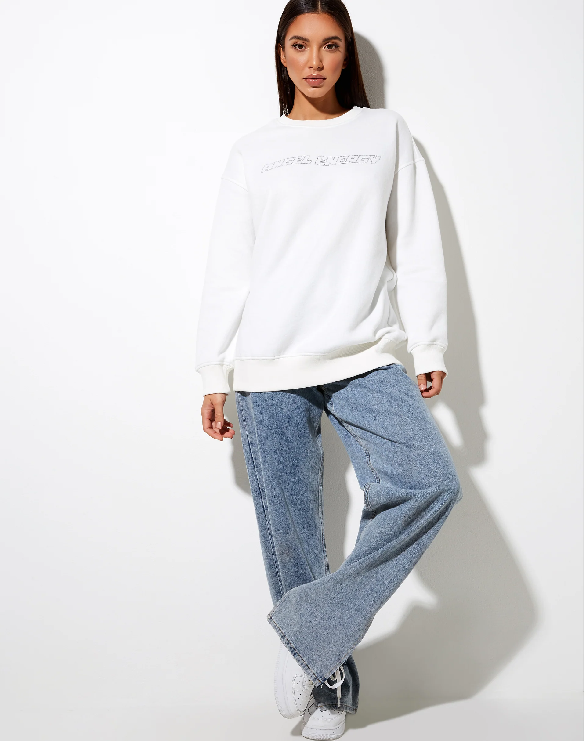 Glowee Sweatshirt in Warm White 'Angel Energy' Hotfix - Image 3