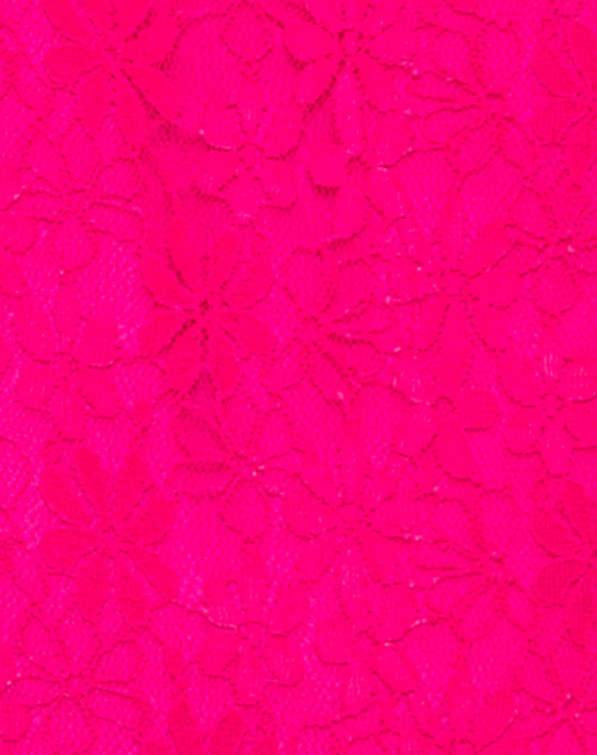 Goddess Swimsuit in Lace Fuschia Pink - Image 5
