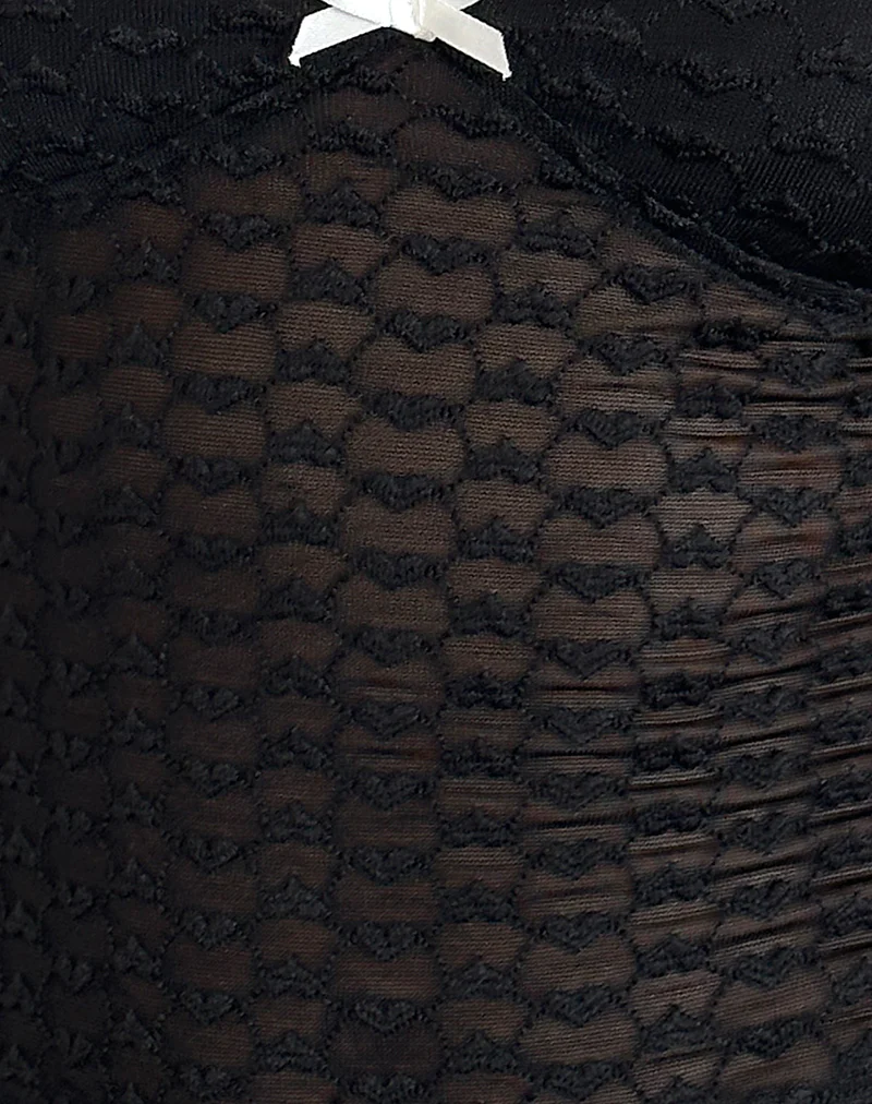 Grafika Cami Top in Black Heart Lace - Image 5