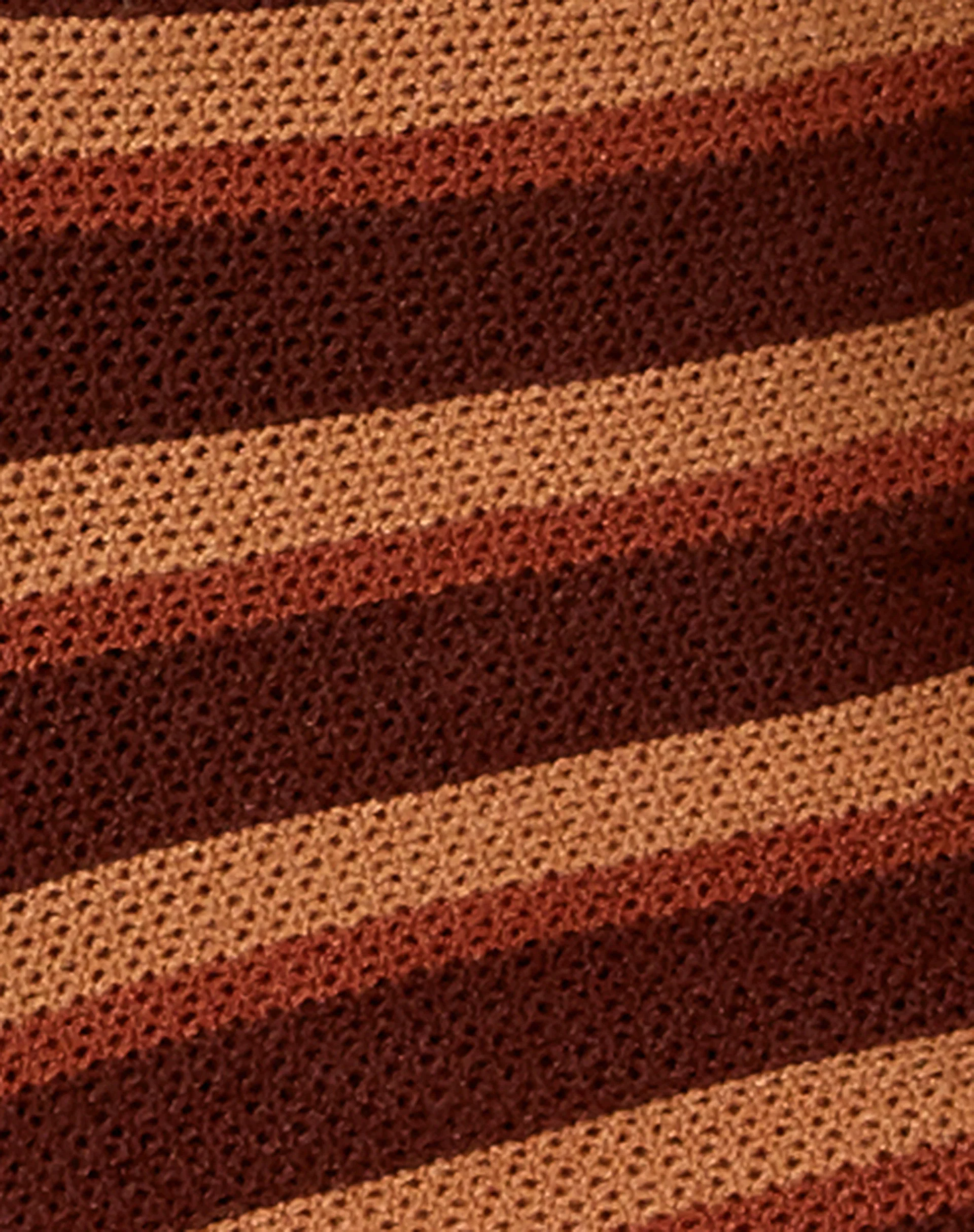 Gramma Shorts in Crochet Knit Stripe Brown Chocolate - Image 8