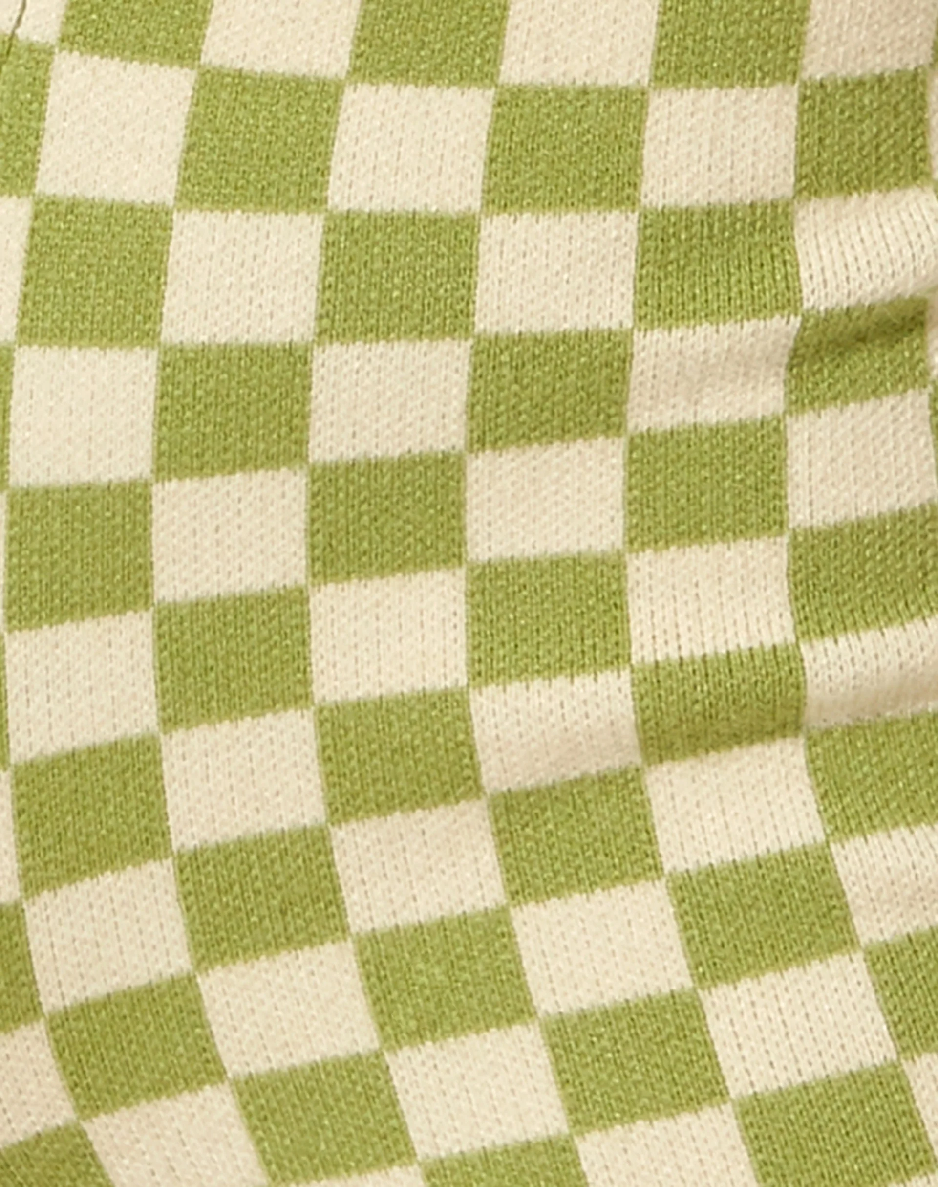 Gramma Short in Crochet Checkerboard Green and Cream - Image 7
