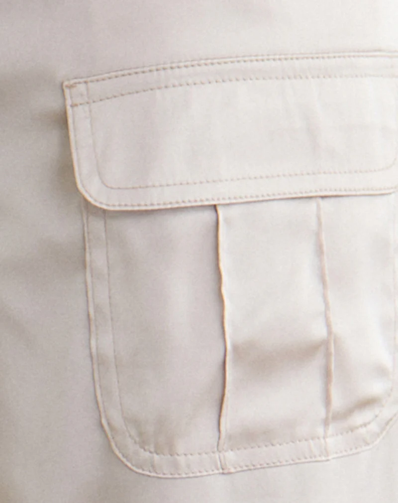 Grania Straight Leg Cargo Trouser in Cream - Image 5