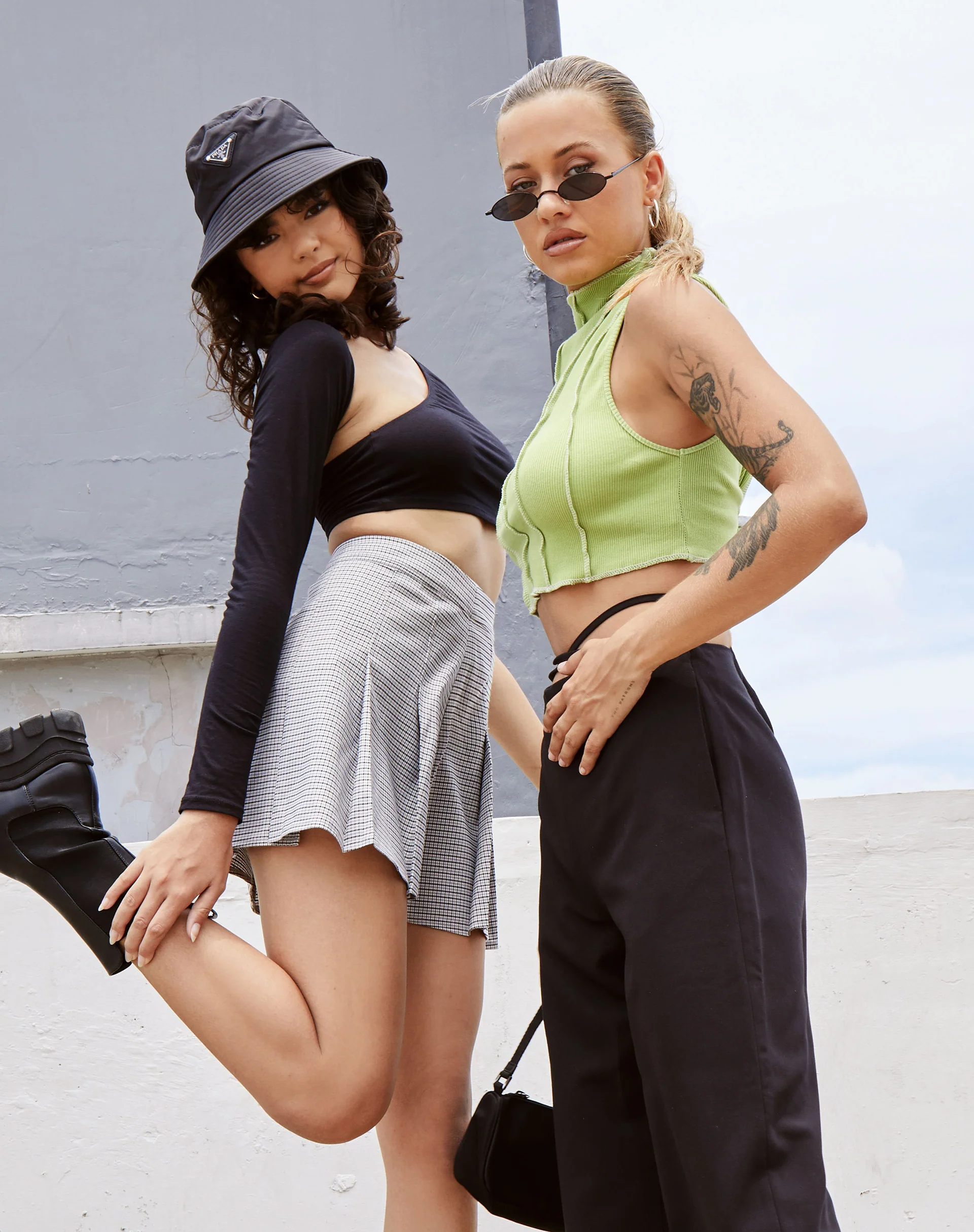 Grasel Crop Top in Lycra Black - Image 2