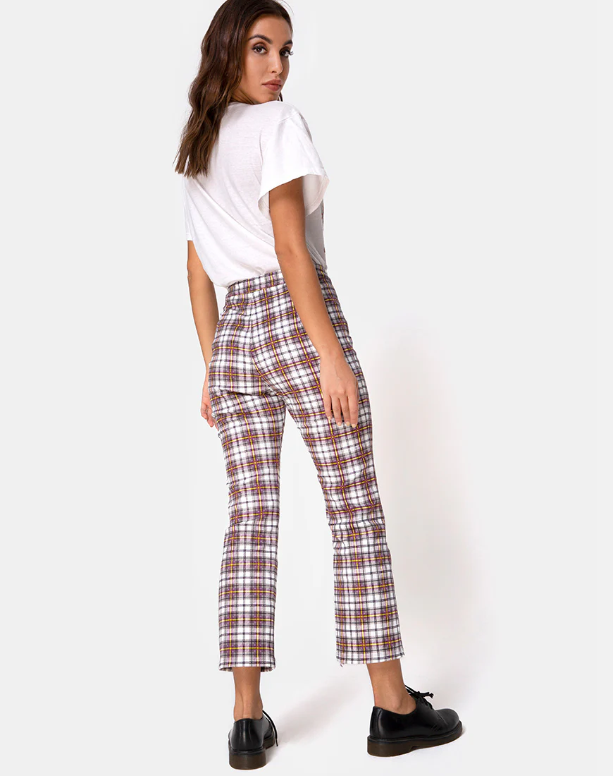 Grava Trouser in Grunge Check Purple - Image 2