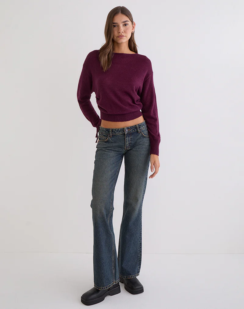 Grisha Long Sleeve Knit Top in Plum - Image 3
