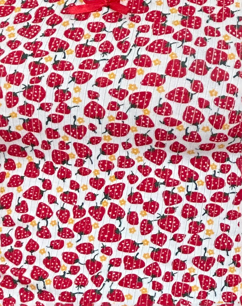 Grodi Fitted Top in Strawberry 2023 Print - Image 5