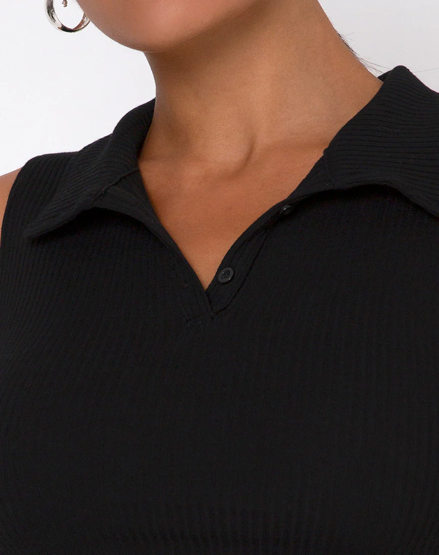 Guaco Crop Top in Rib Black - Image 4