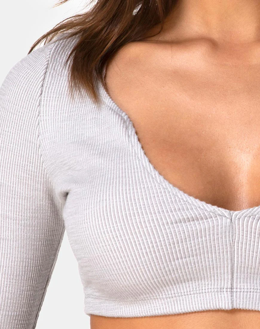 Guan Crop Top in Rib Grey - Image 5