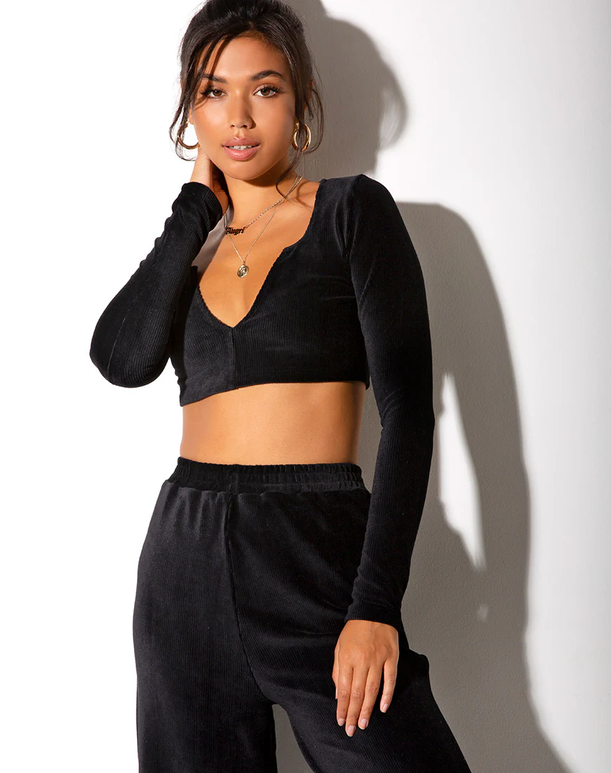 Guan Top Velvet Rib Black - Image 5