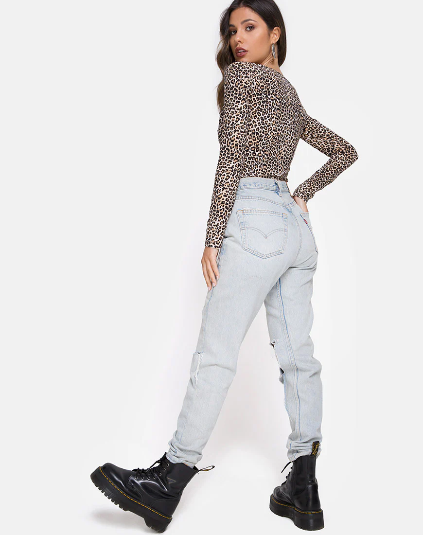 Guanelle Top in Rar Leopard Brown - Image 4