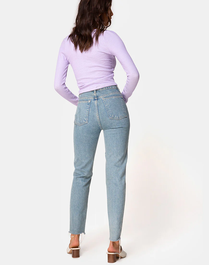 Guanelle Top in Rib Lilac - Image 4