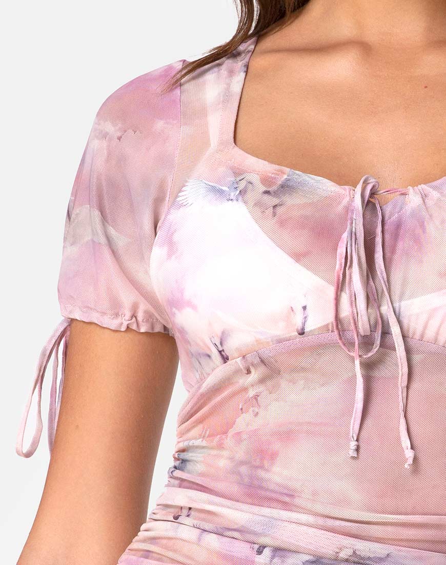 Guenetta Dress in Pegasus Pink Mesh - Image 5