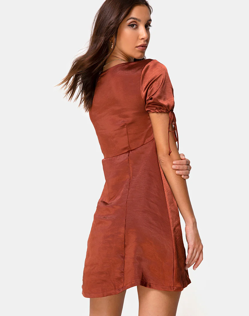 Guenette Dress in Dark Rust - Image 2