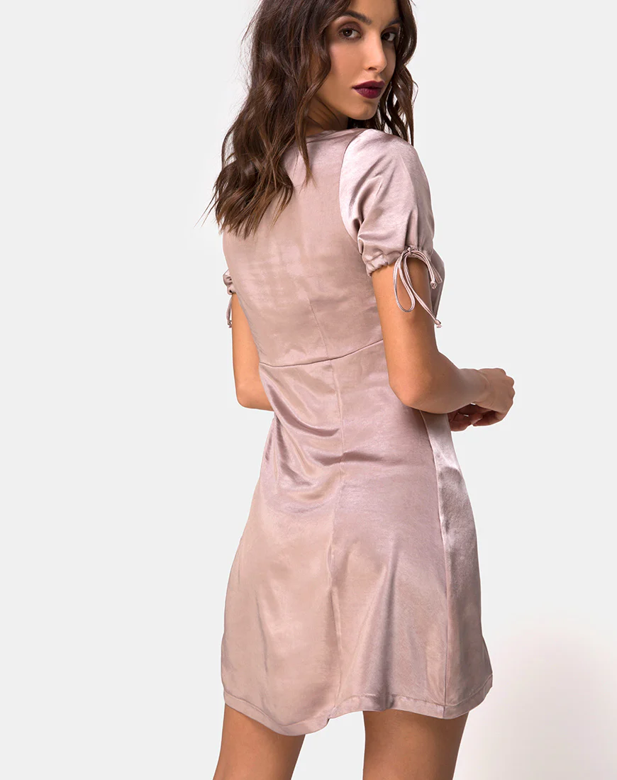 Guenette Dress in Satin Mink - Image 2