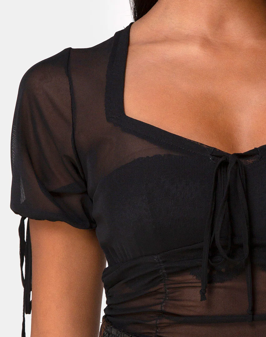 Guinevre Top in Black Net - Image 6