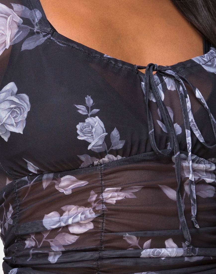 Guinevre Top in Grey Rose Mesh - Image 5