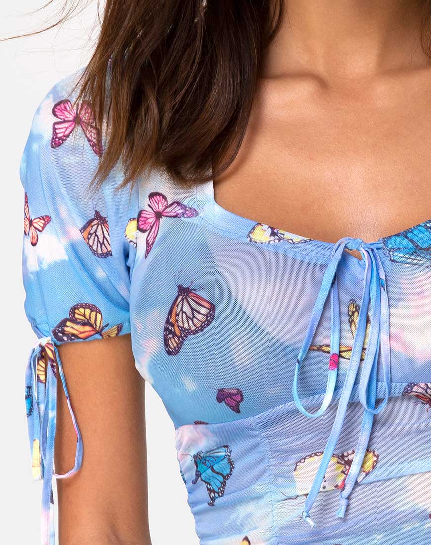 Guinevre Top Mesh Blue Butterfly - Image 5
