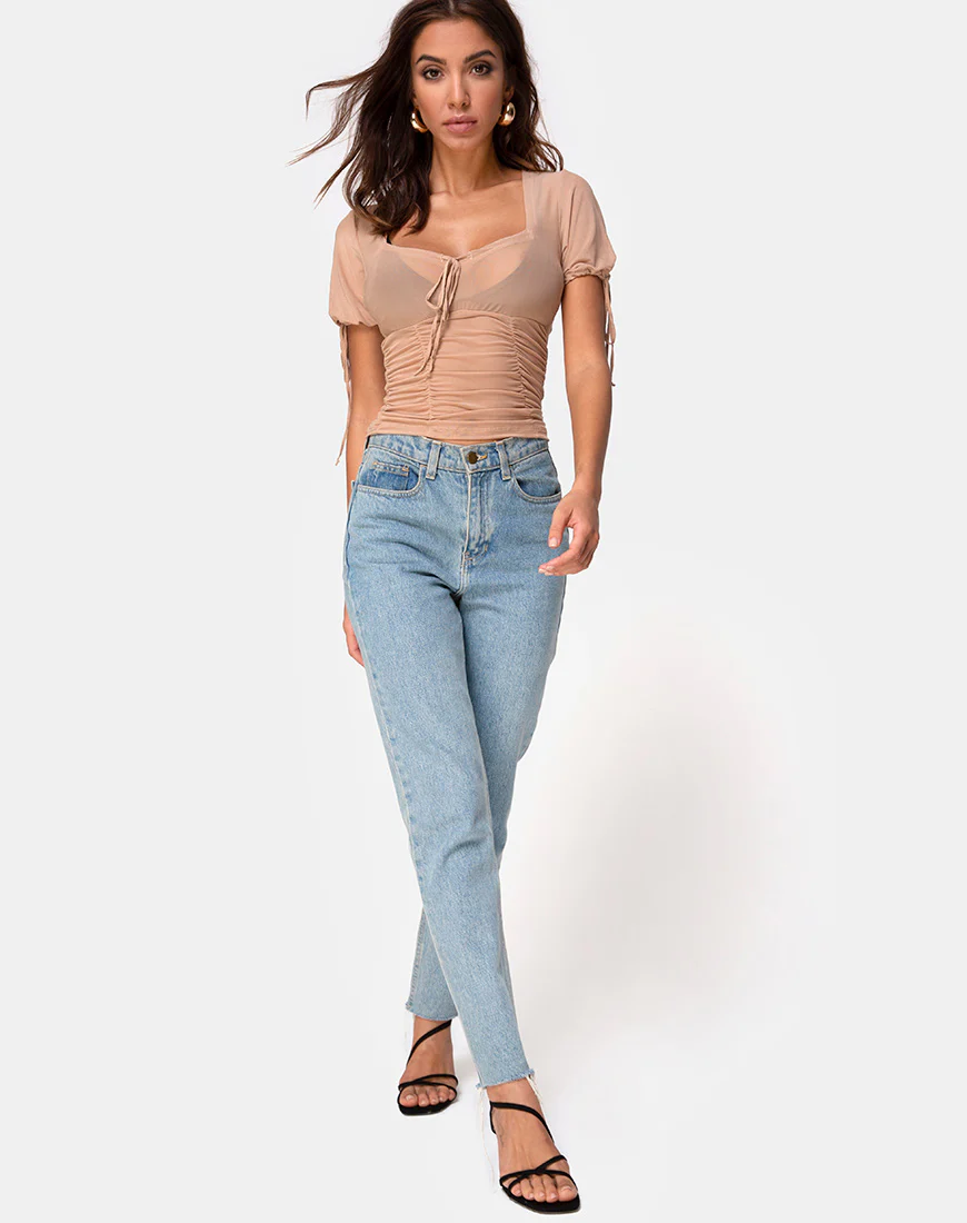 Guinevre Top in Tan Net - Image 3