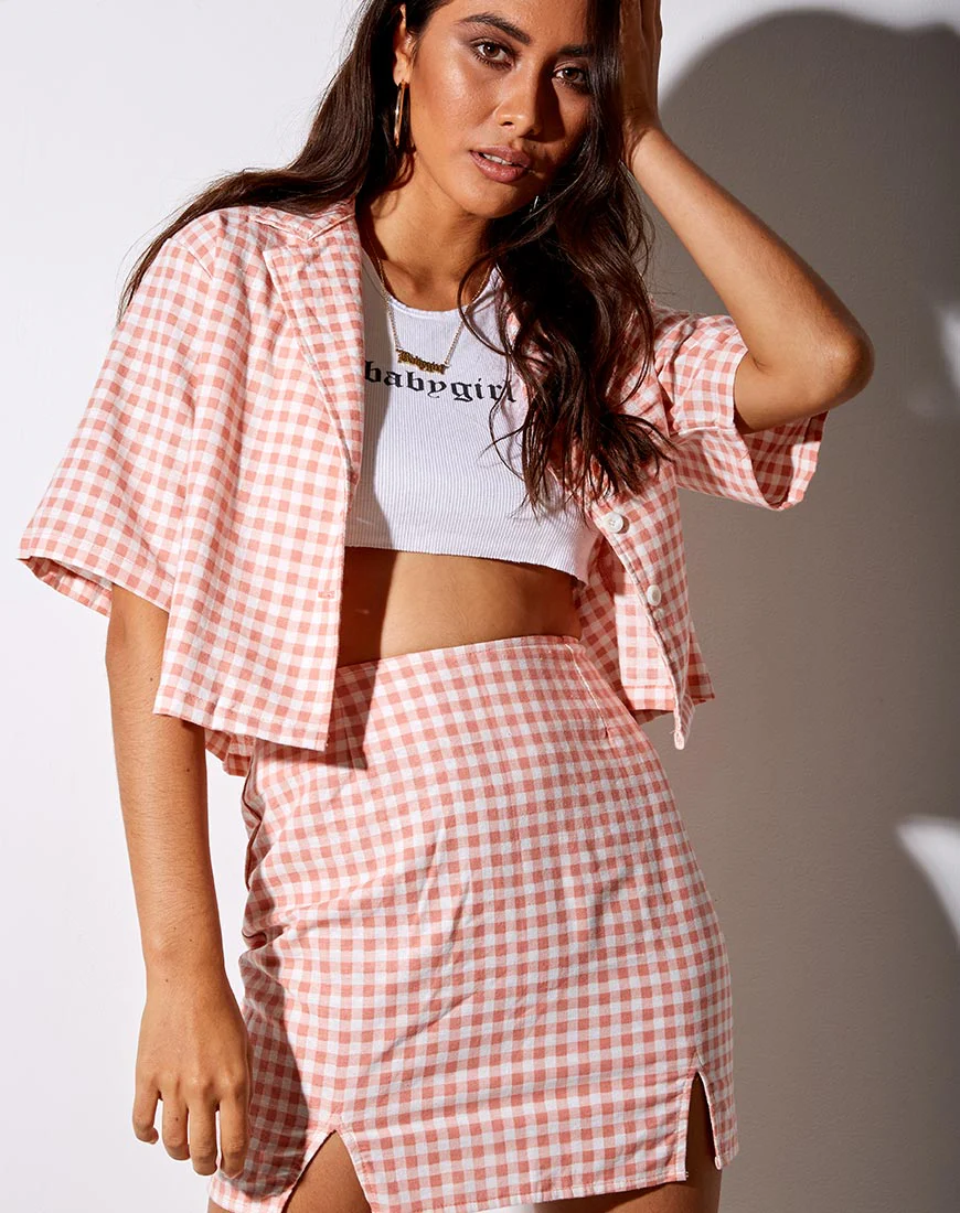 Hadys Shirt in Pink Check - Image 2