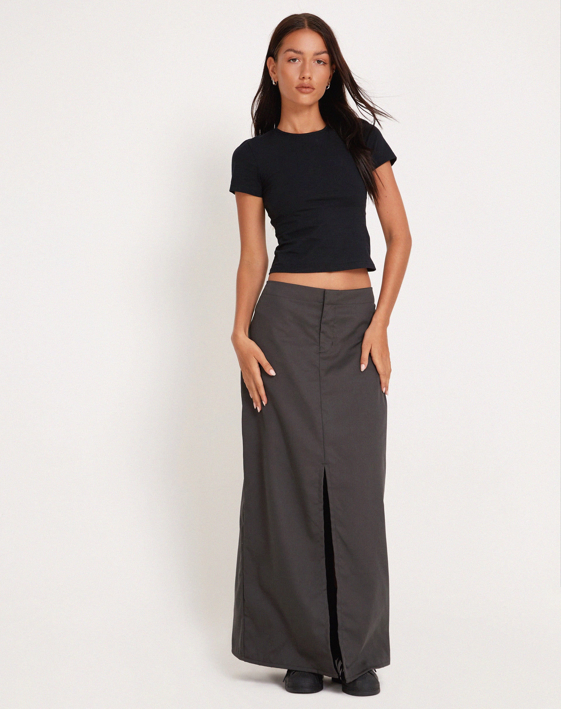 Haisley Maxi Cargo Skirt in Dark Grey - Image 2