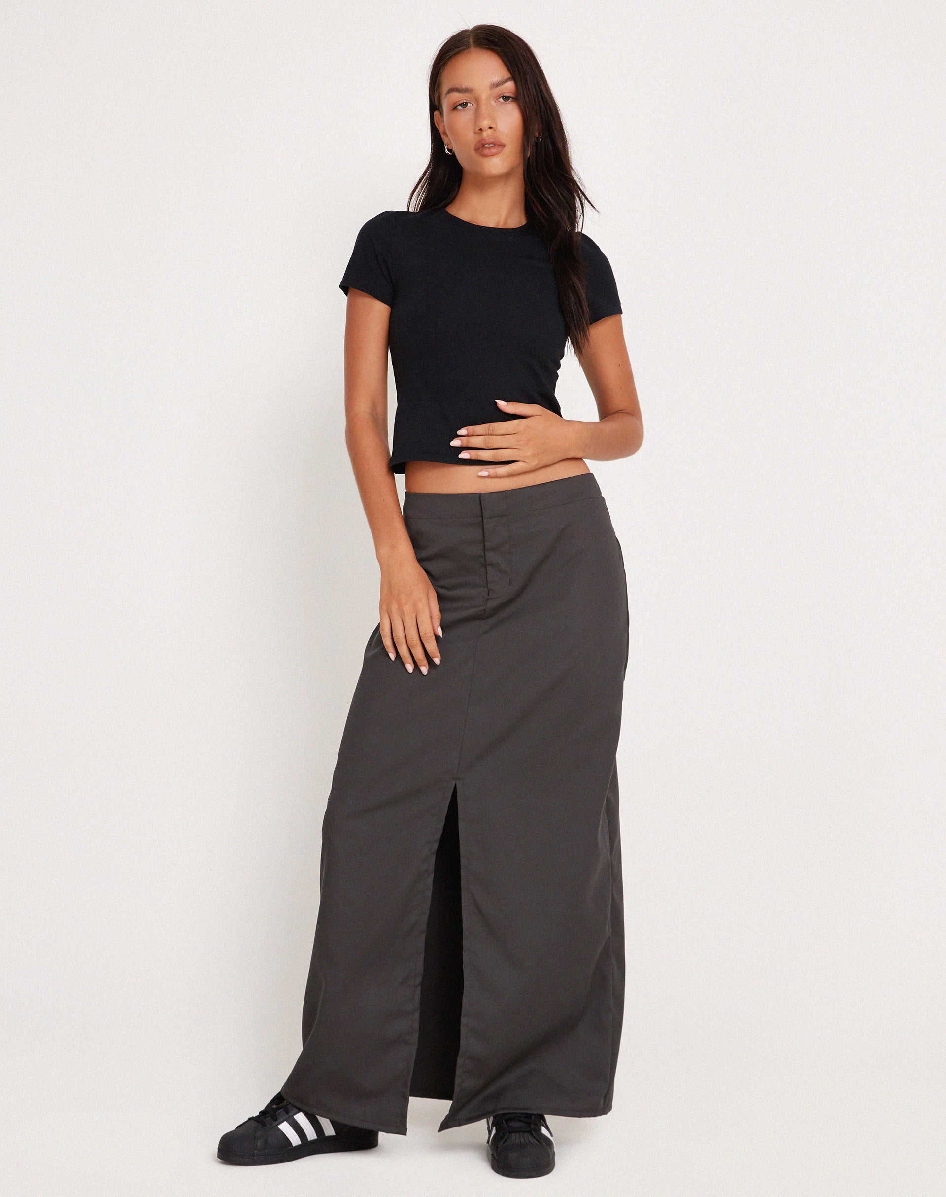 Haisley Maxi Cargo Skirt in Dark Grey - Image 4