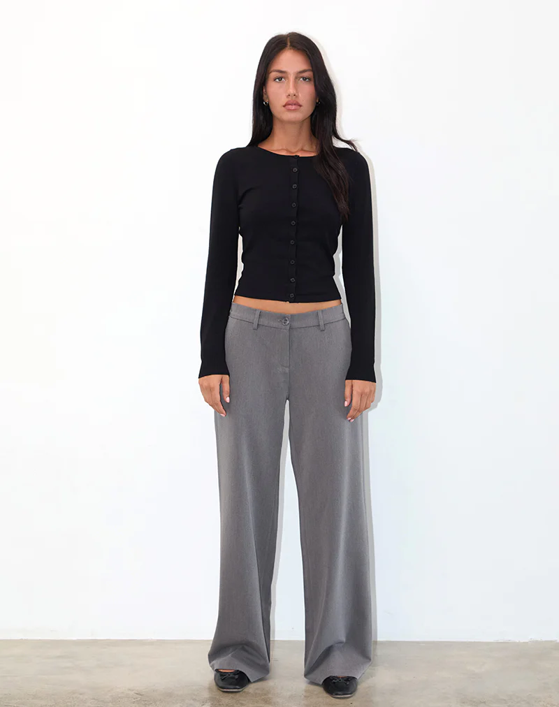 Halda Wide Leg Trouser in Charcoal - Image 3