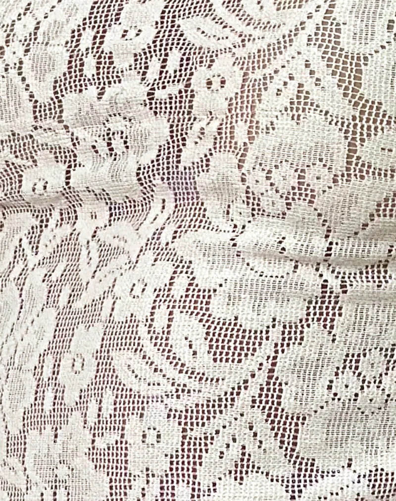 Halfi Long Sleeve Top in Hibiscus Crochet Lace Ivory - Image 6