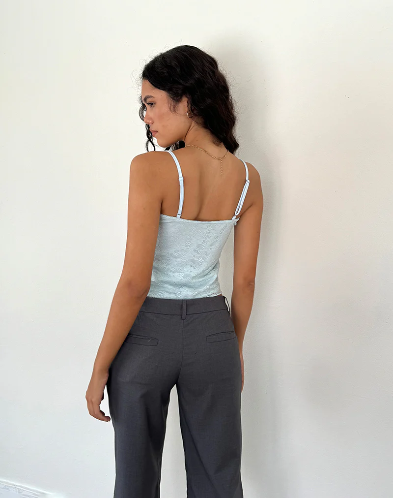 Hali Cami Top in Ice Blue Orchid Lace - Image 3