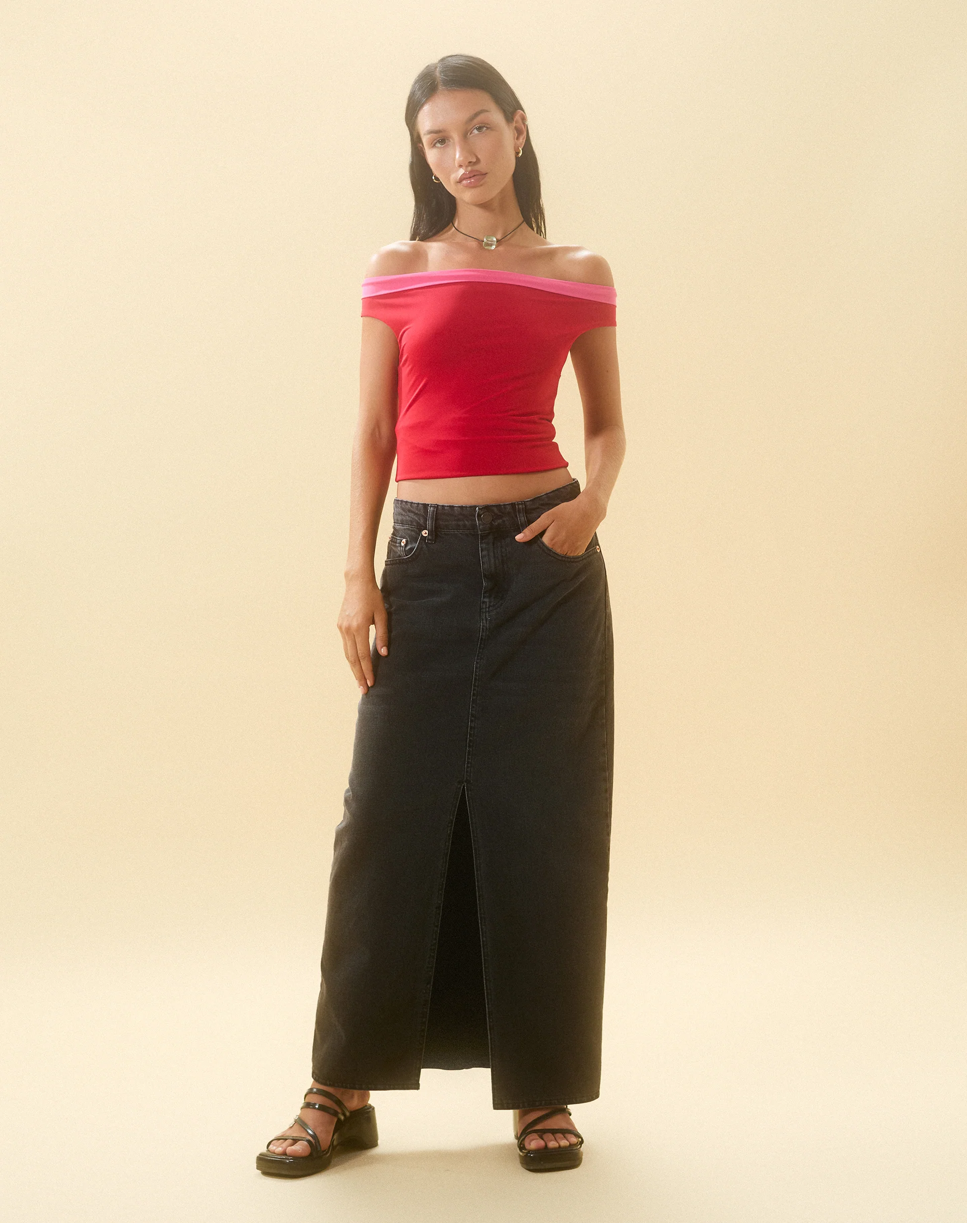 Halle Bardot Top in Red Pink - Image 5