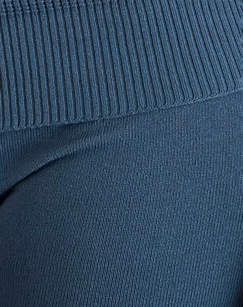 Hallie Knitted Hot Pants in Ocean Storm - Image 6