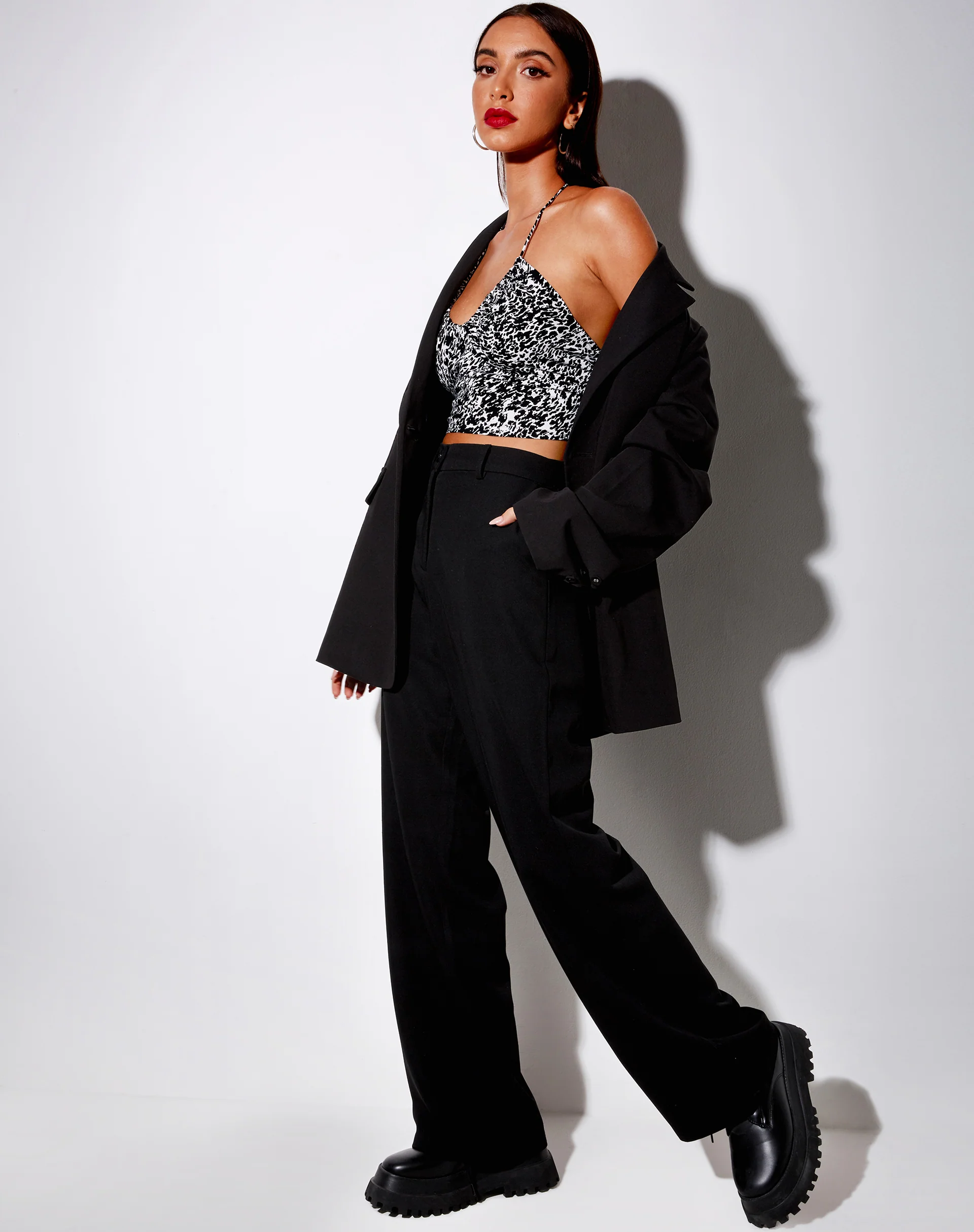 Haltri Crop Top in Abstract Animal - Image 4