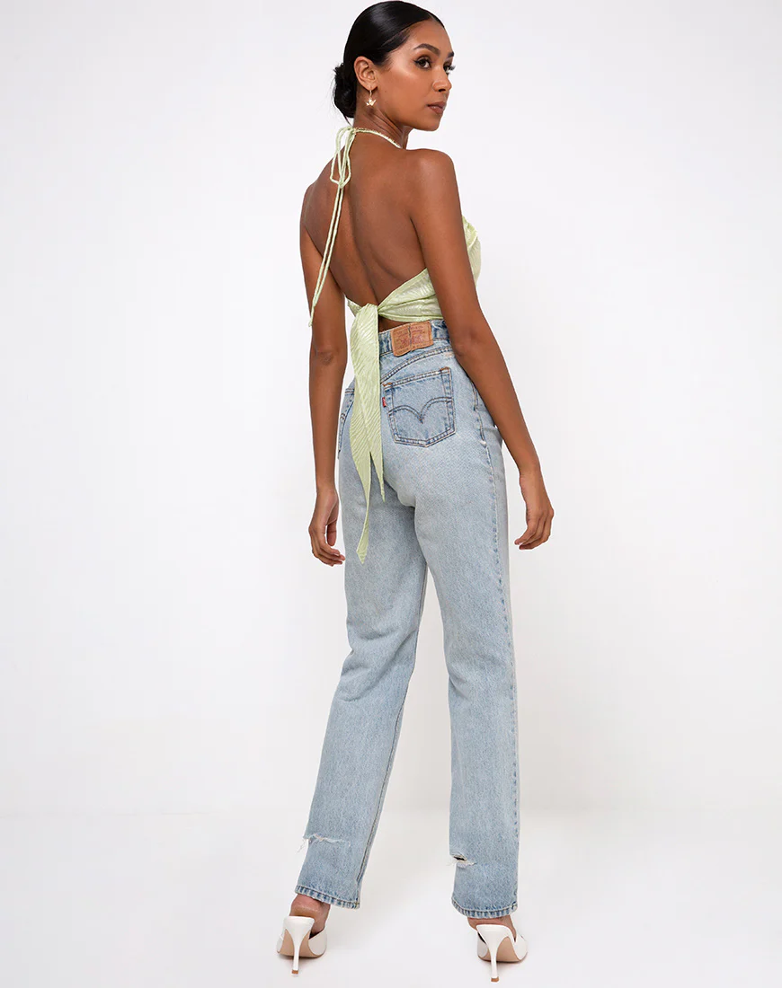 Haltri Crop Top Satin Zebra Pistachio - Image 5
